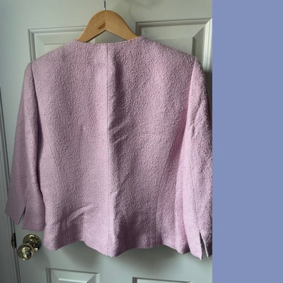 Kasper Powder Pink Boucle 3-Piece Suit - Picture 3 of 15